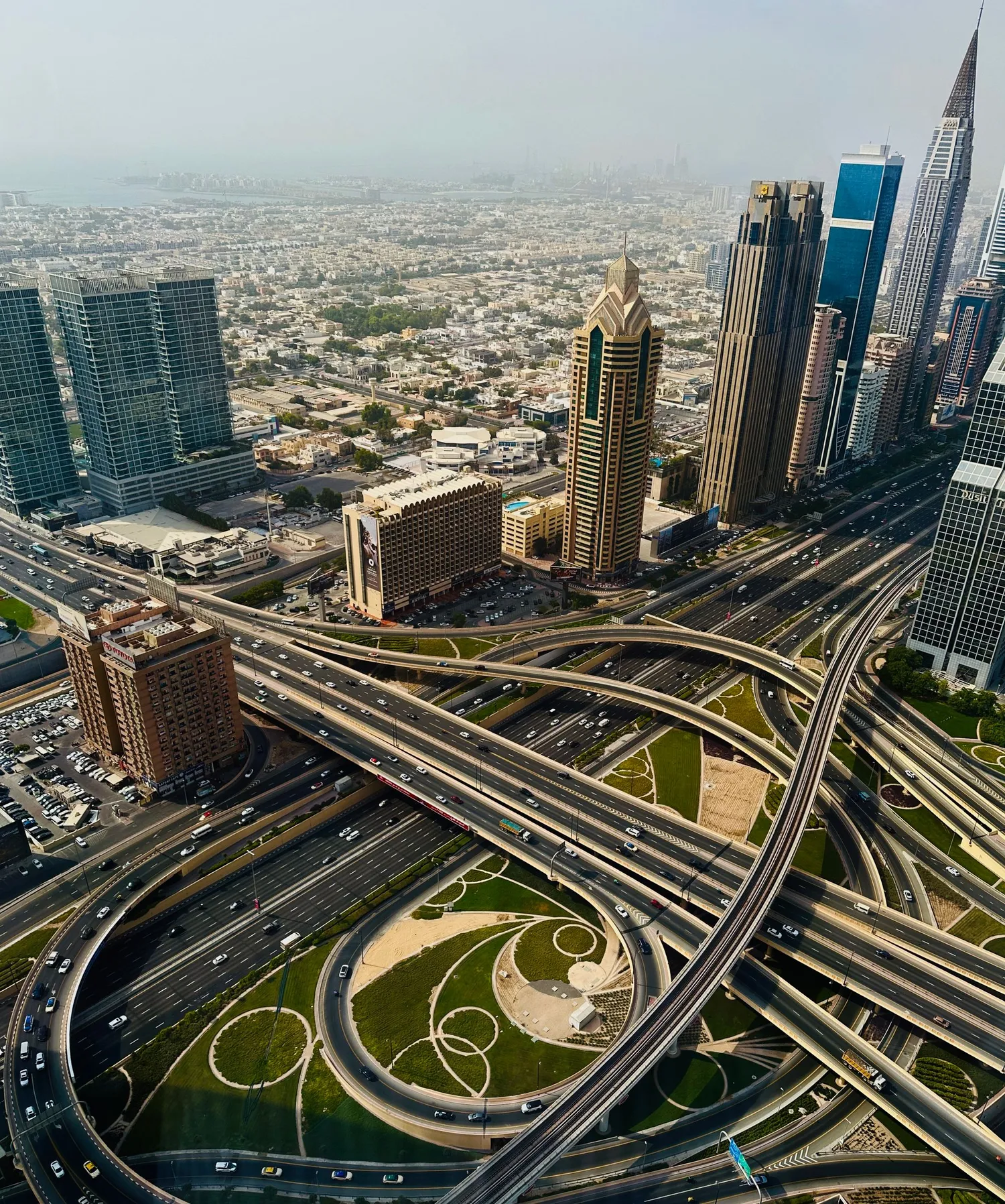 A Dubai highway interchange seen from above